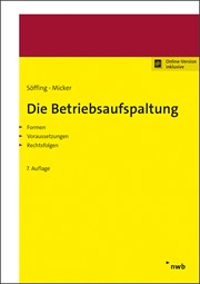Söffing/Micker; Die Betriebsaufspaltung Söffing/Micker; Die Betriebsaufspaltung